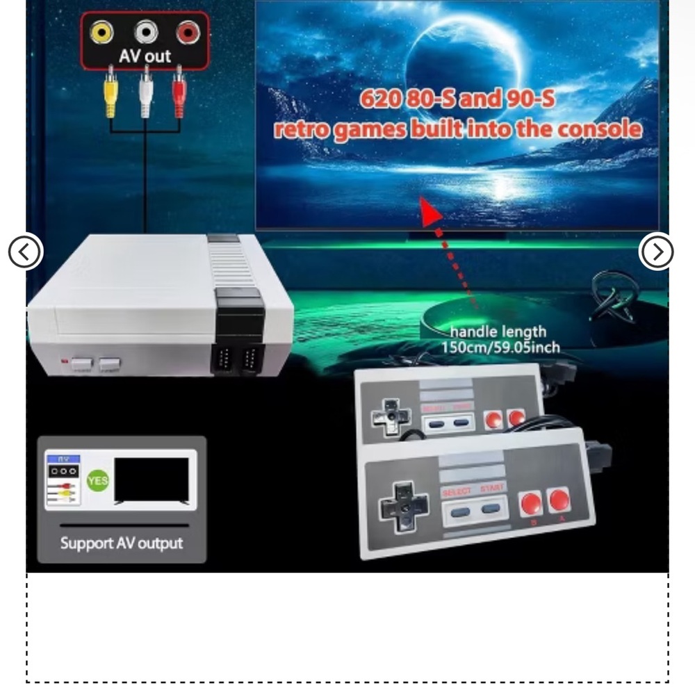 Retro Gaming Console with Controllers - Gray - Picture 4 of 8